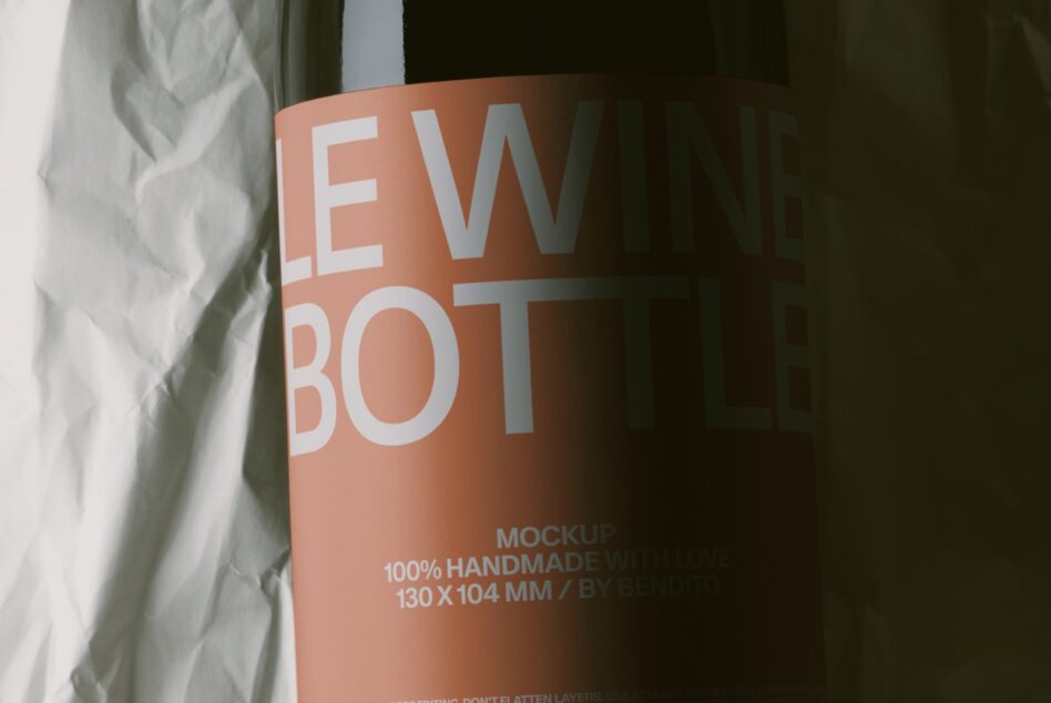 Cylindrical product mockup with terracotta finish showing new bot branding in white letters against fabric background