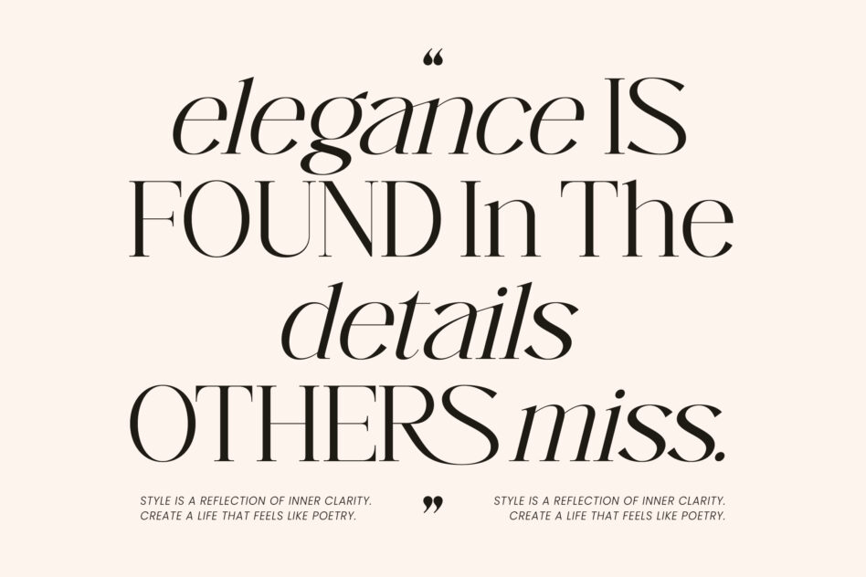 Elegant serif typography quote on cream background with decorative quotation marks