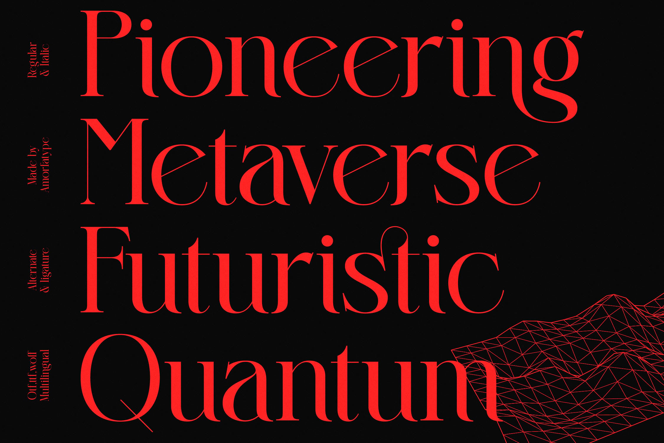 Bright red serif typography on black with geometric wireframe shape, tech-forward book cover vibe