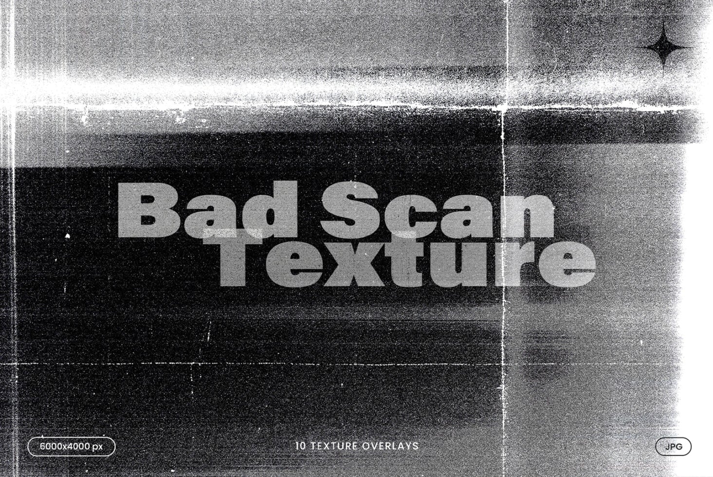 Bad Scan Texture with grainy overlay effects on dark background with glitch lines