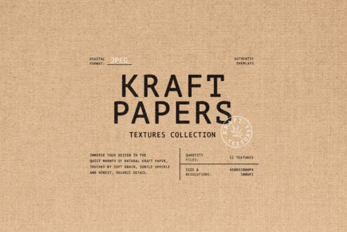 Kraft paper textures collection with 12 high-res files showing natural grain, speckle, organic detail