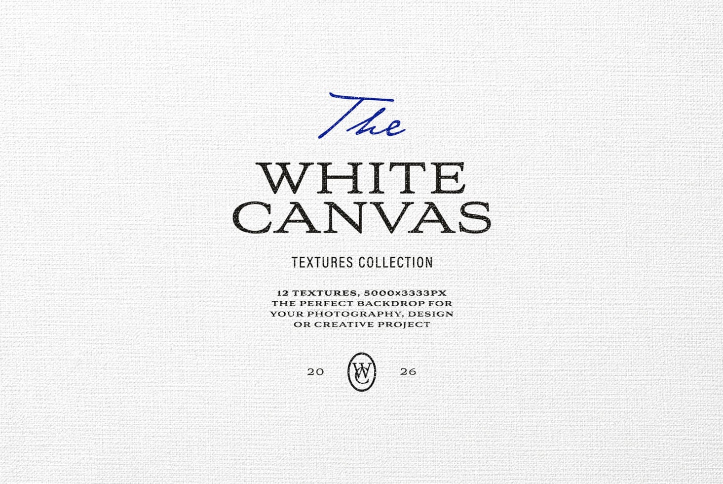 White canvas texture pack with elegant serif typography layout on cream background