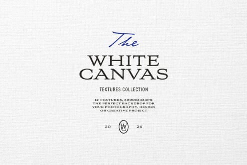 White canvas texture pack with elegant serif typography layout on cream background