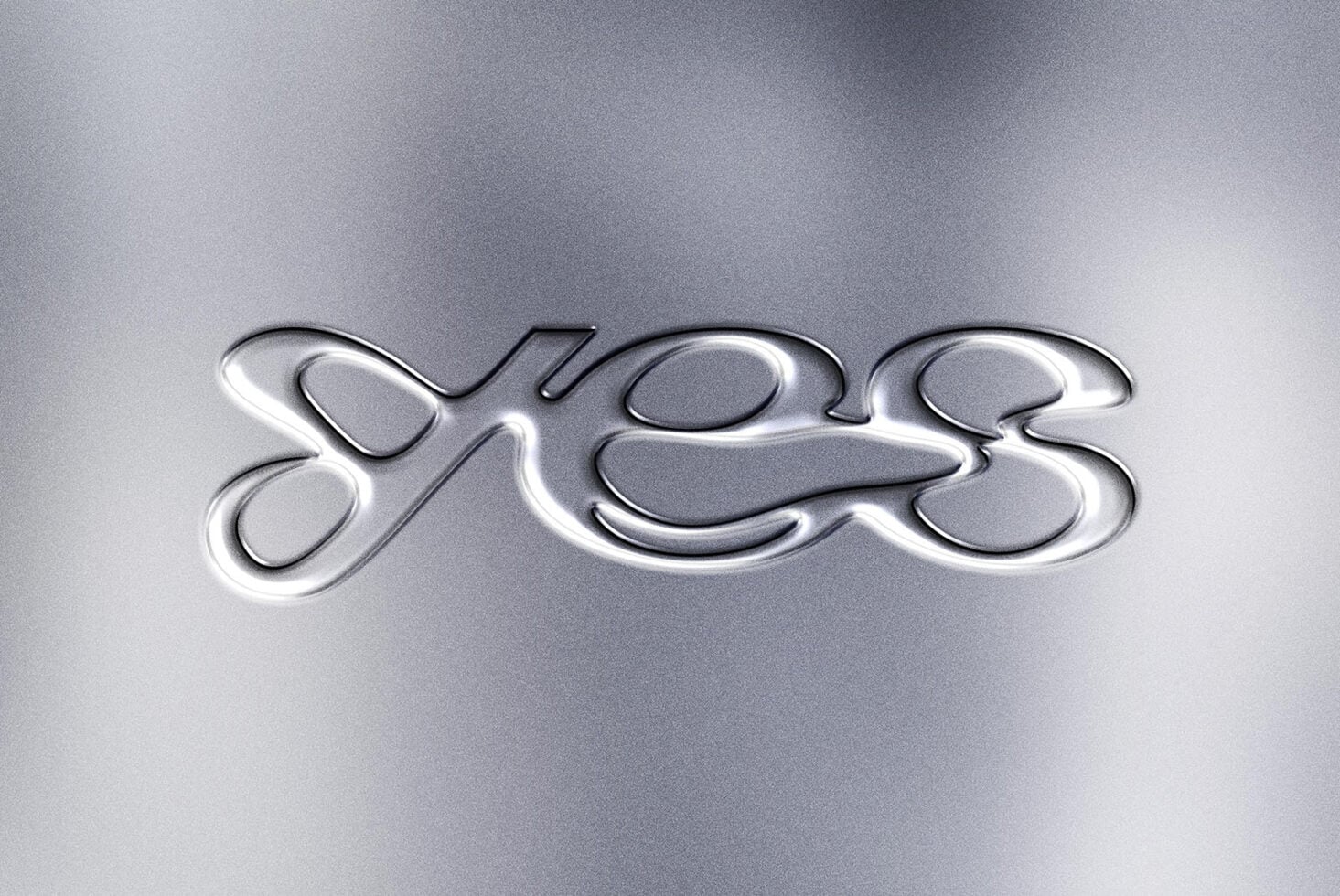 Glowing neon liquid metal text effect on brushed steel background mockup