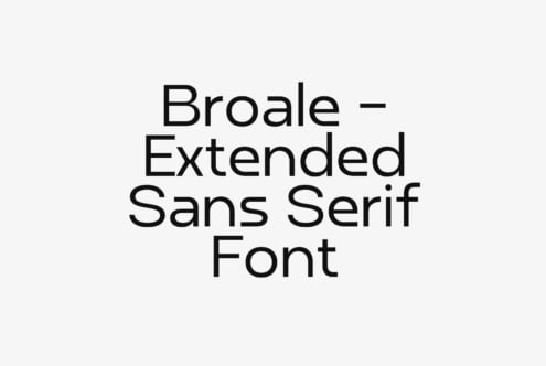 Broale Extended Sans Serif font displayed in clean black letters on light background