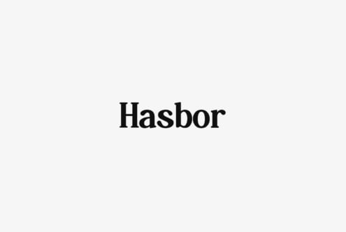 Hasbor serif typeface displayed in bold black text on light background