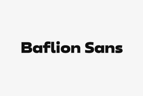 Bold sans serif typeface in black on light background, super clean