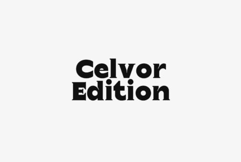 Bold serif typeface displaying Celvor Edition text on minimal light background