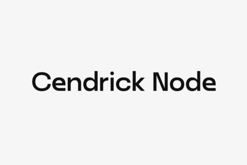 Cendrick Node typeface displayed in bold black sans serif on light gray background