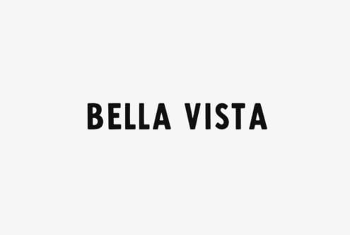 Bella Vista sans serif font in bold black letters on light gray background
