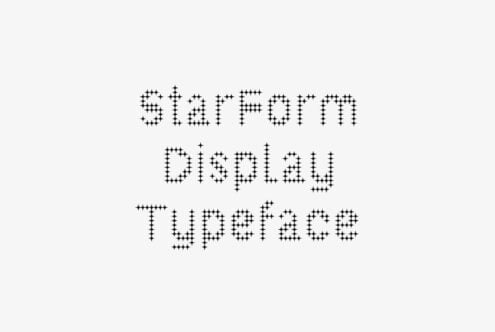 Star-filled typographic design reading "Starforth Typography" on gray background