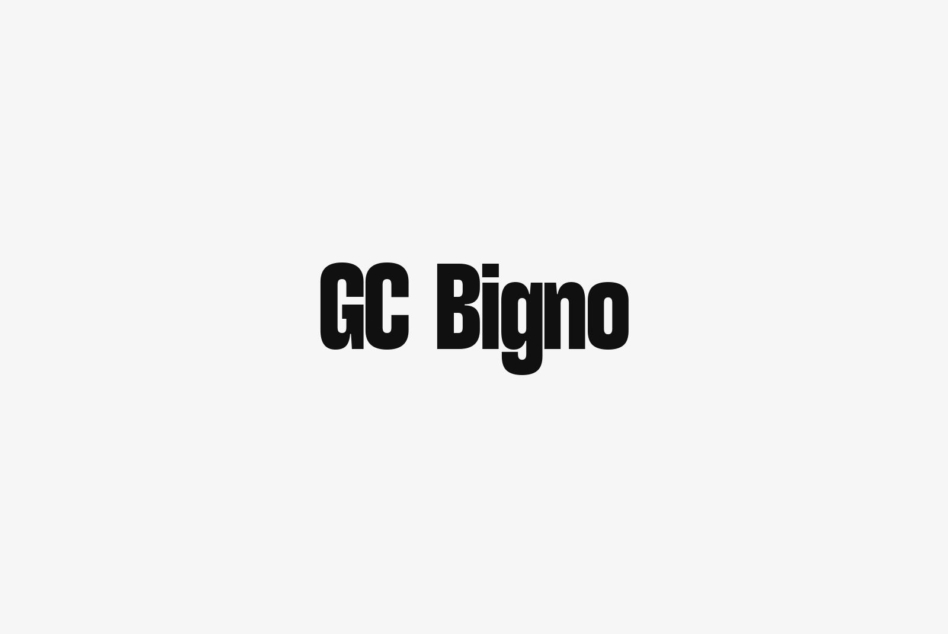 GC Bigno bold sans serif typeface on light neutral background