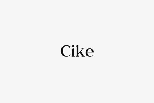 Cike serif typeface displayed centered on minimal light gray background