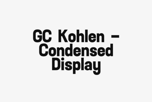 GC Kohlen Condensed Display typeface in bold black letters on light background