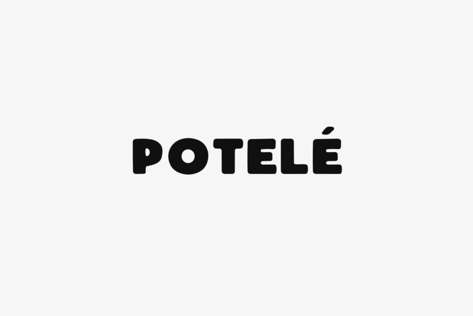 Bold black sans serif wordmark reading POTELE with accent mark on light background