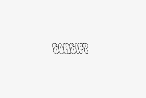 Chunky outline graffiti style lettering spelling BUMPER on light background