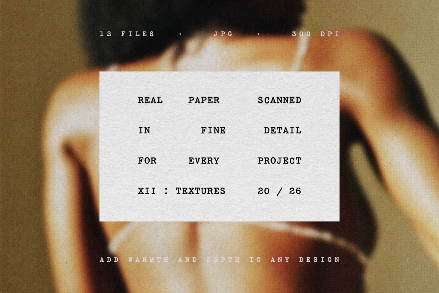 Scanned paper textures with warm vintage tones, 12 high-res files for layering organic detail into designs