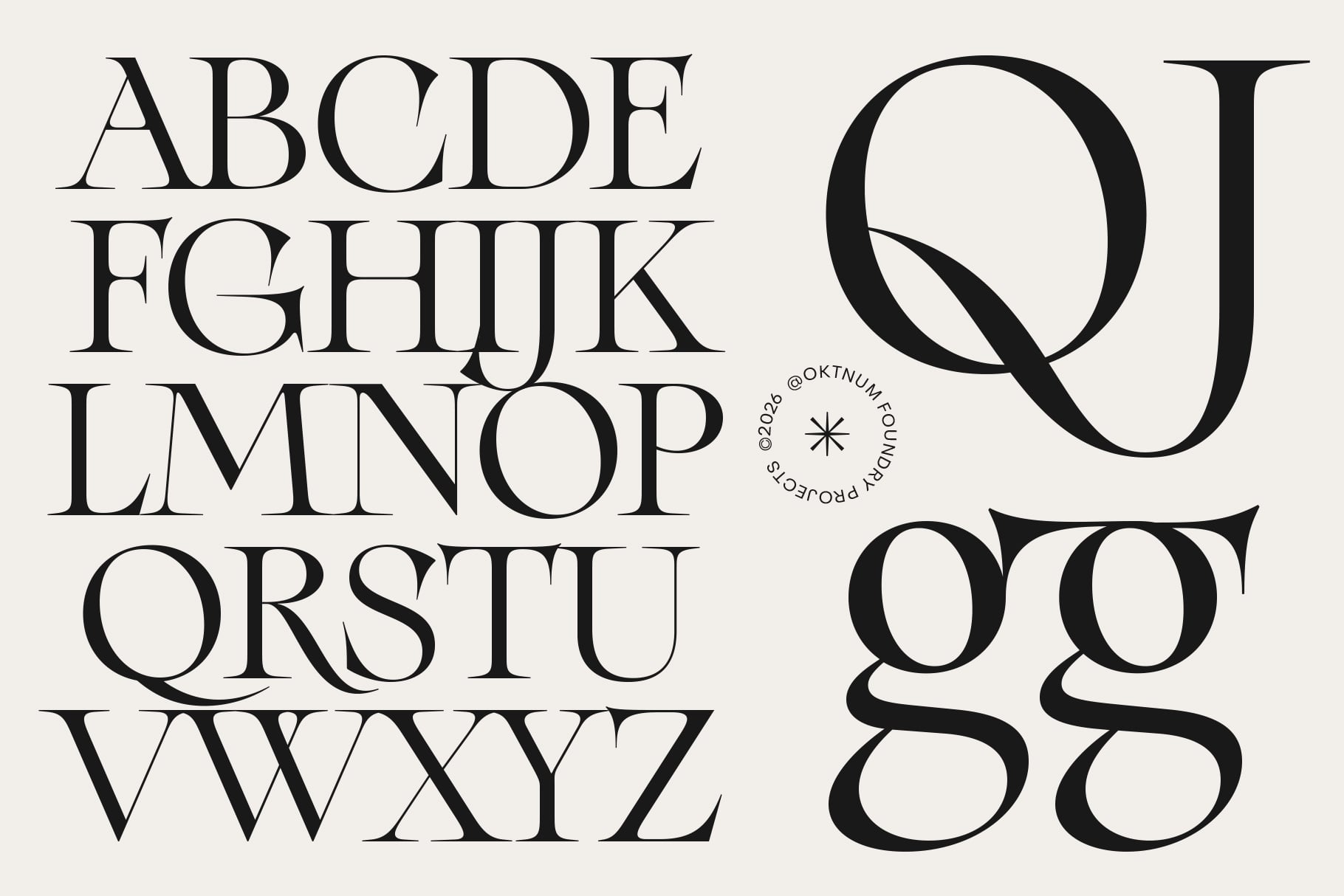 Elegant serif font displaying full alphabet with contrasting thin strokes