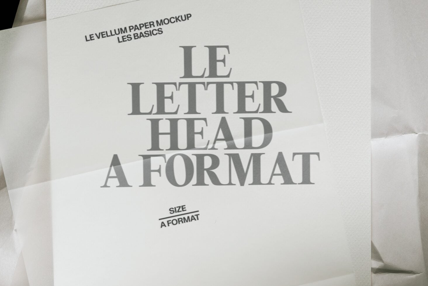 Cream A4 letterhead mockup with serif typography showing "Le Letterhead" text layout on textured paper
