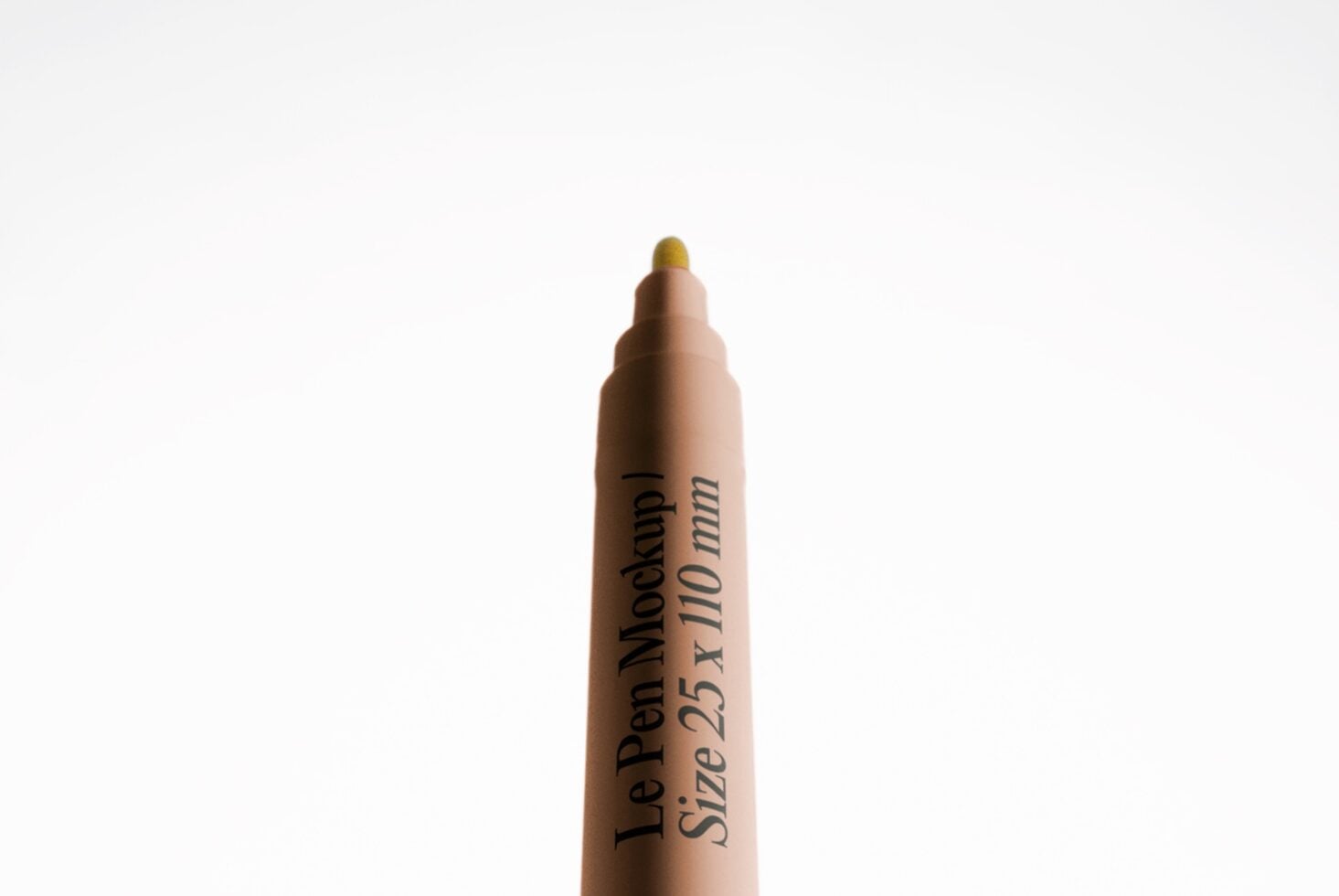 Le Pen Mockup with gold tip on clean white background, centered shot