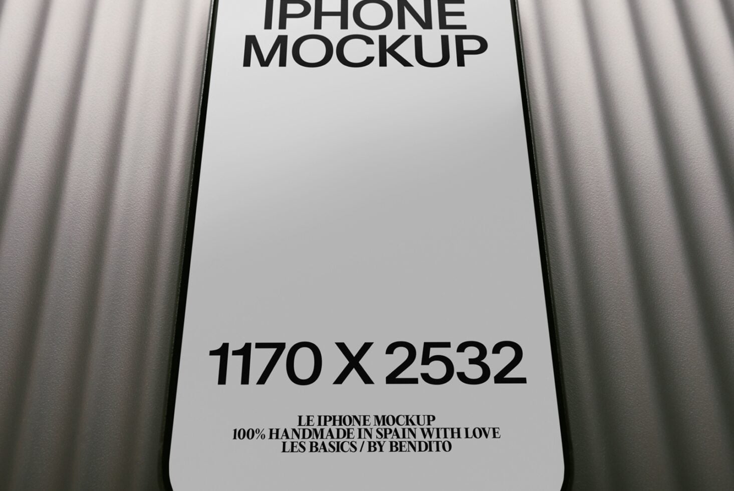iPhone mockup on fabric backdrop with soft shadow overlay
