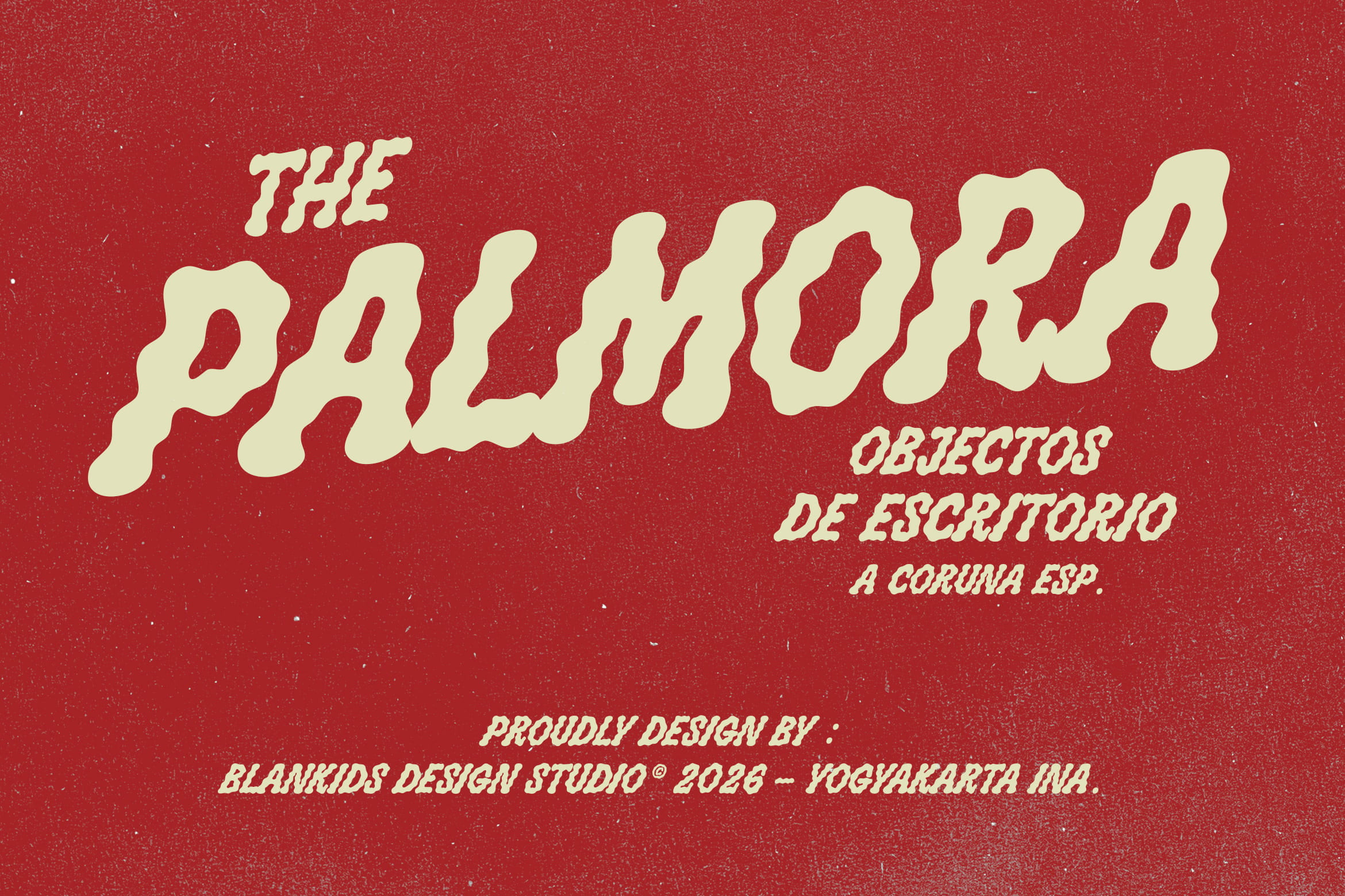 Retro Spanish book cover with wavy cream text on textured red background, vintage vibes