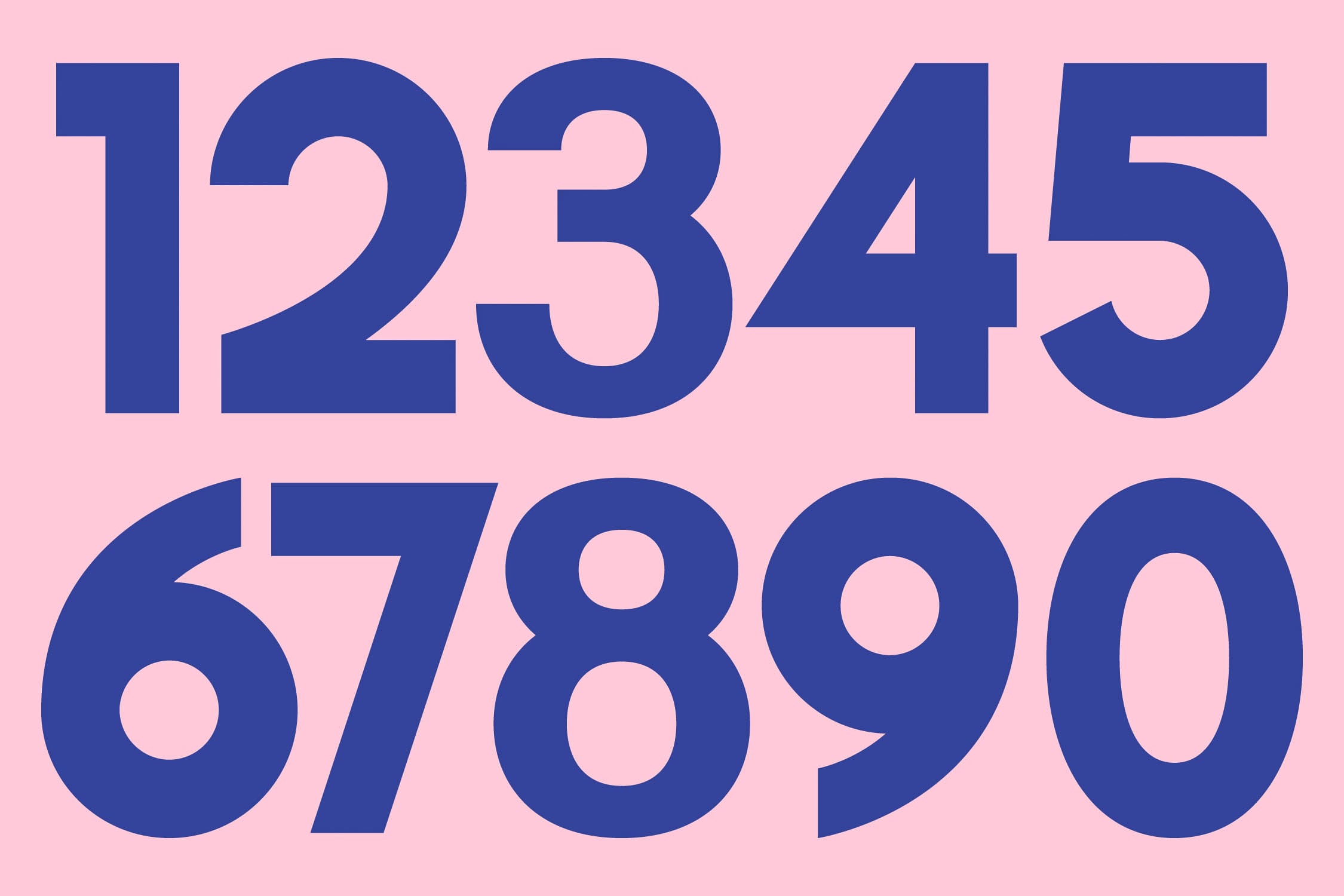 Bold navy numbers on soft pink background, clean typography mockup