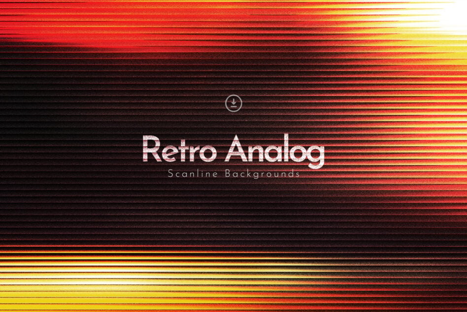 Retro Analog Scanline Backgrounds with red to yellow gradient horizontal line texture effect