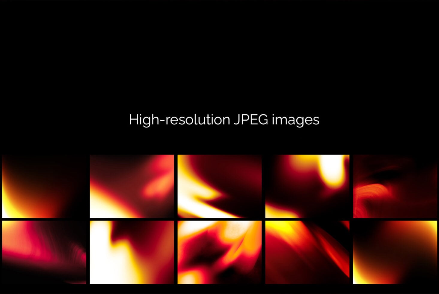 Blurred gradient backgrounds in reds, yellows, oranges arranged in a grid layout