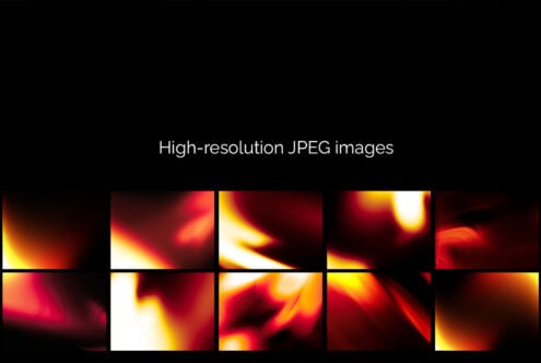 Blurred gradient backgrounds in reds, yellows, oranges arranged in a grid layout