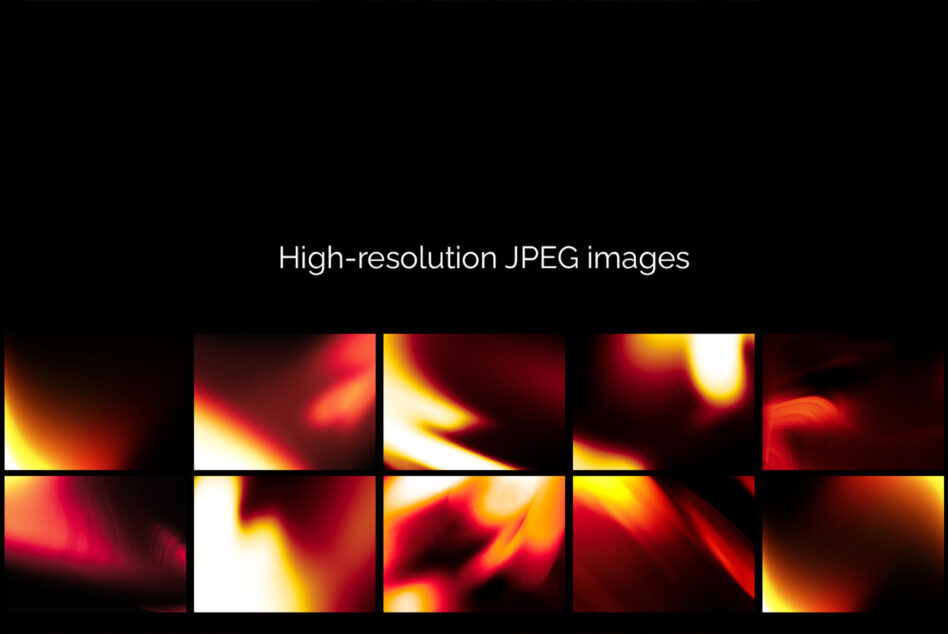 Blurred gradient backgrounds in reds, yellows, oranges arranged in a grid layout