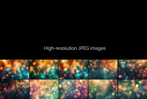 Colorful bokeh background textures with warm orange, teal, plus pink tones for designs