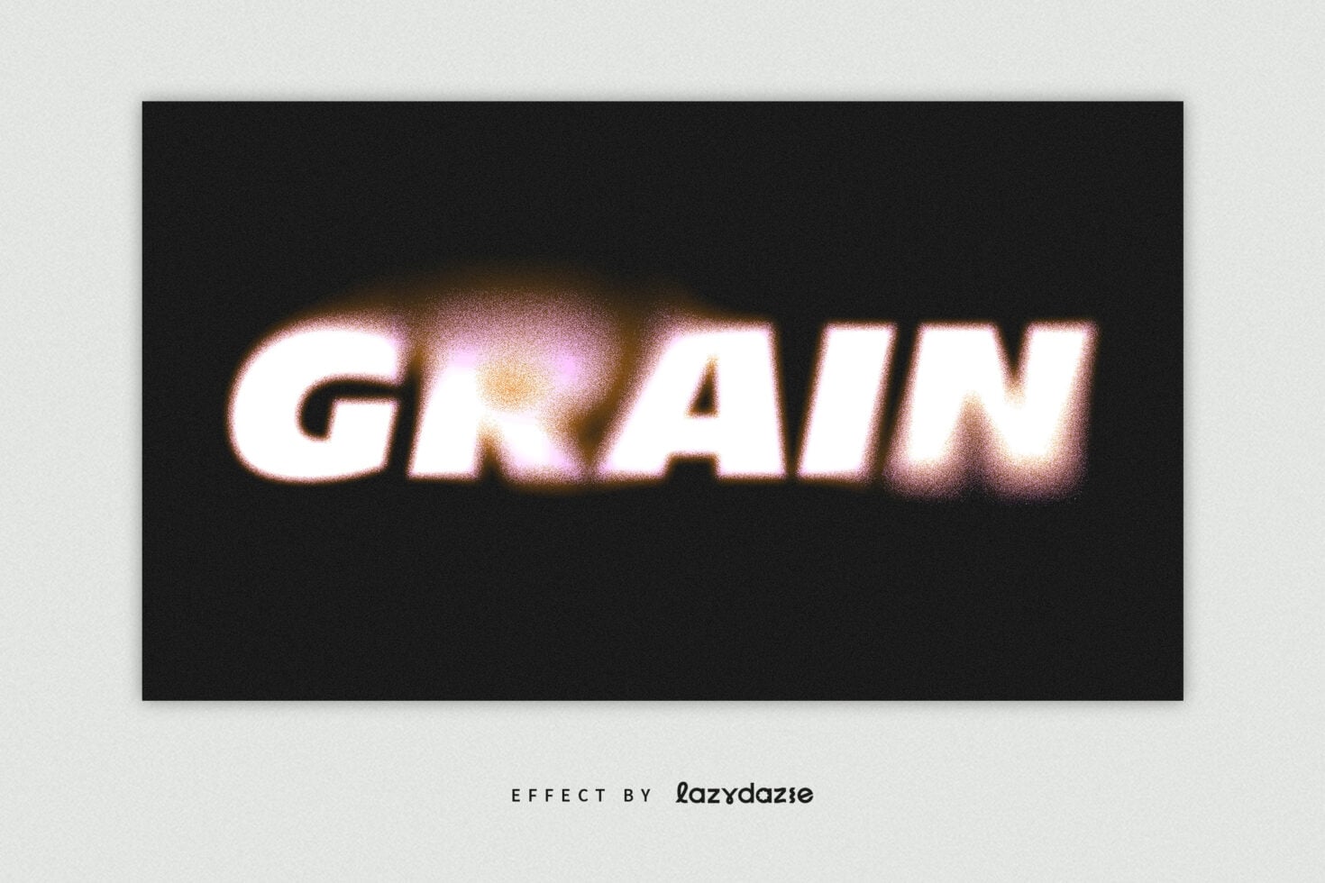 Glowing retro text effect with chromatic aberration on dark background, bold oversized letters