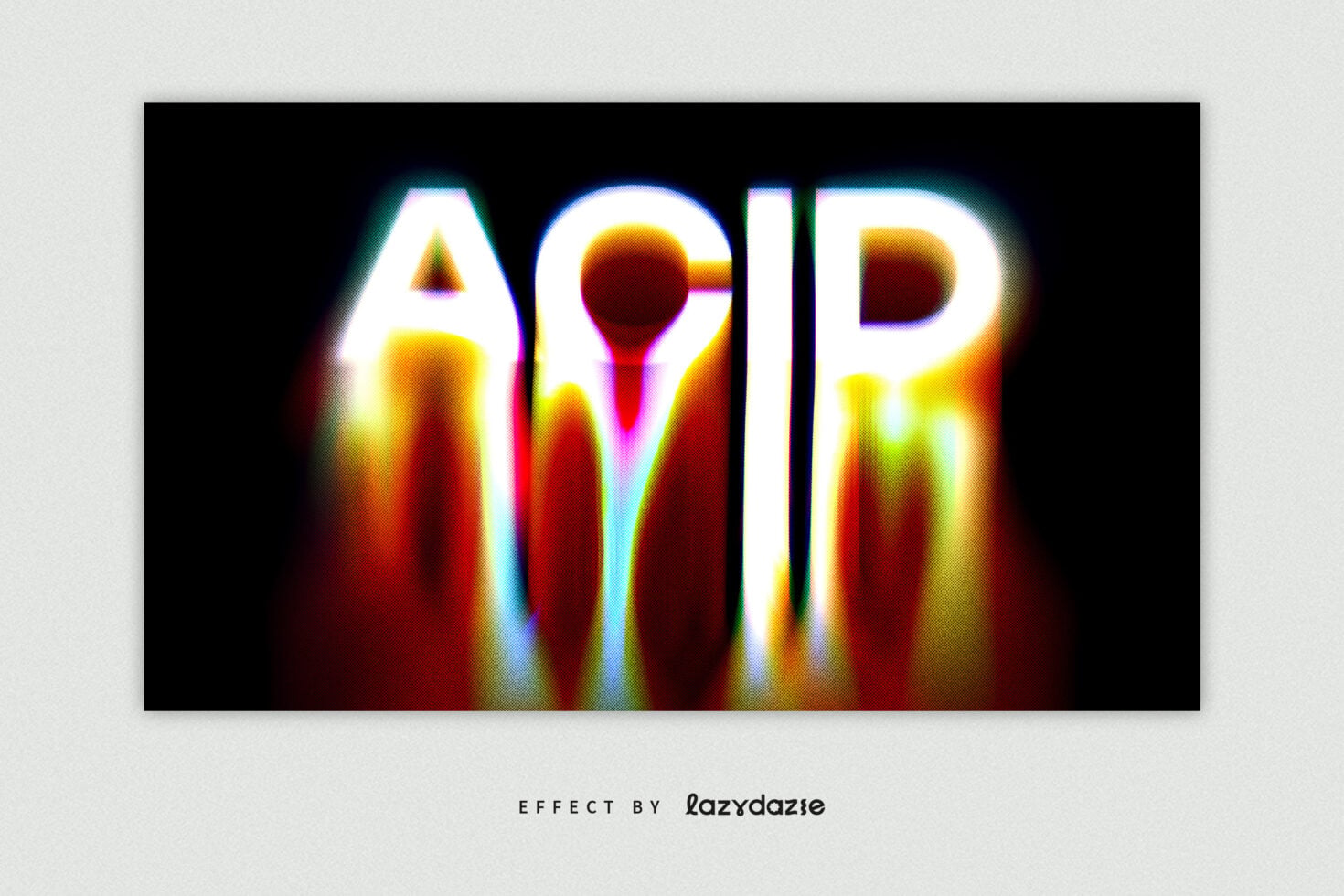 Neon glow text effect with vibrant color bleeding on black background