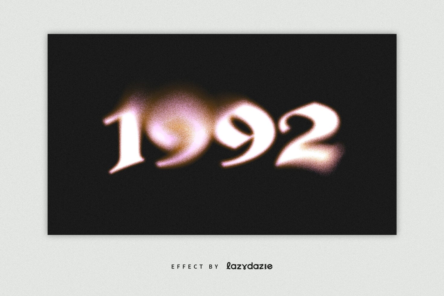 Glowy retro numbers with chromatic aberration on dark background, 90s VHS vibes