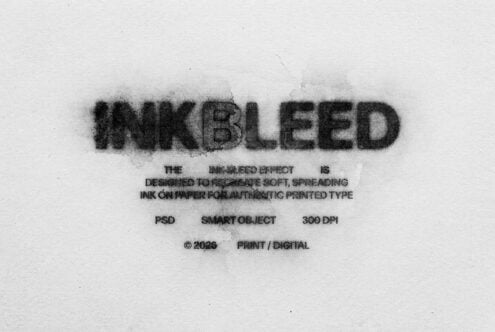 Blurred ink text effect on paper showing soft spreading letterforms in black