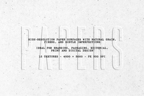 Embossed text on gritty paper texture with speckled surface, 12 pack