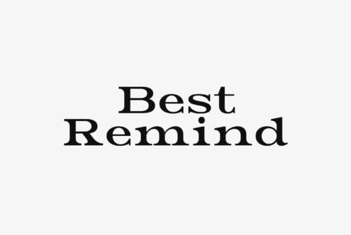 Best Remind text in classic serif font centered on light background