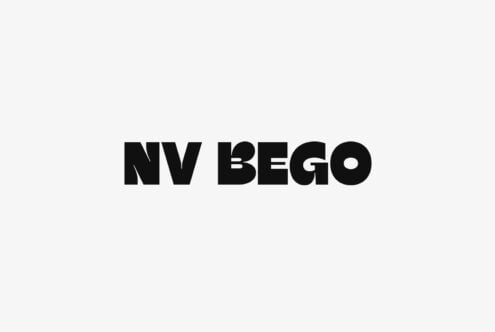 Bold black sans serif typeface with sharp geometric forms on light background