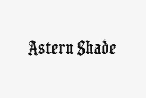 Astern Shade font with distressed texture on light background