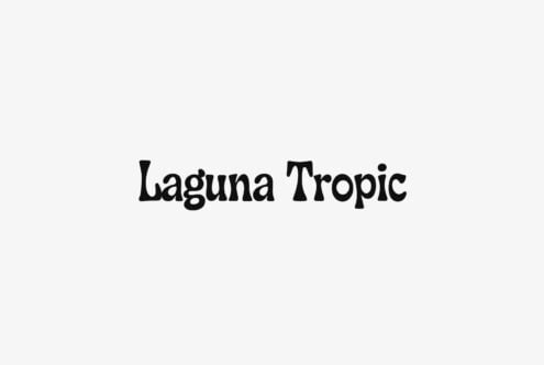 Laguna Tropic serif font in black on light grey background