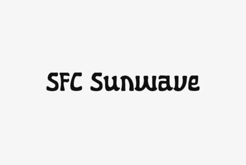 SFC Sunwave font in bold black lettering on light neutral background