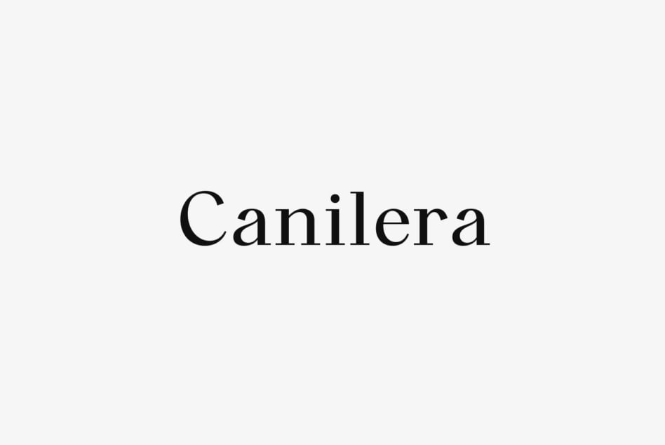 Canilera serif typeface displayed centered on light background