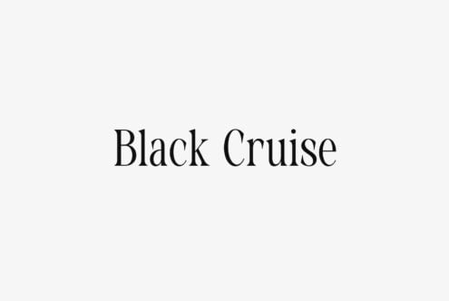 Black Cruise serif font displayed in elegant, minimal typography on light background