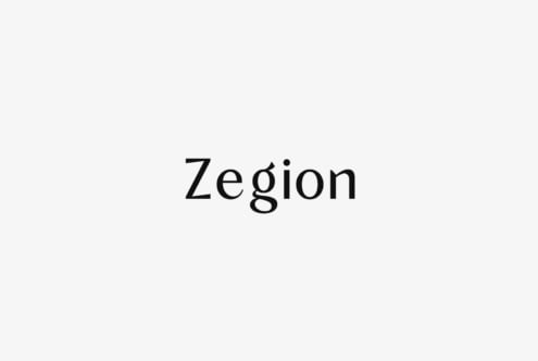 Zegion serif font displayed on clean light background with centered text