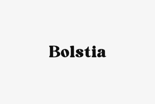 Bolstia serif typeface displayed in black on light background