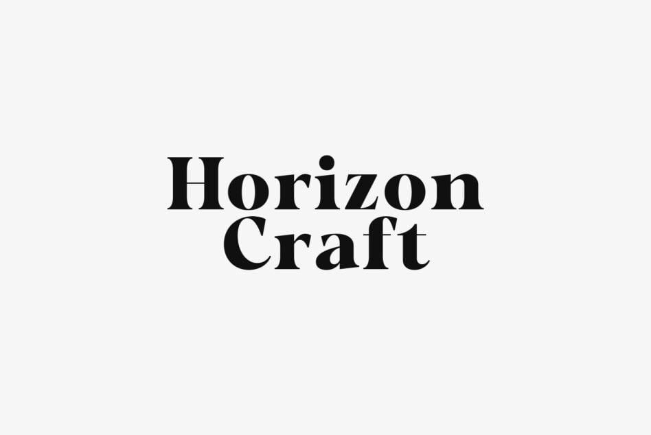 Horizon Craft serif typeface displayed in bold black letters on light background