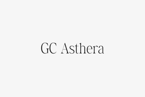GC Asthera serif font in elegant thin weight on minimal light background