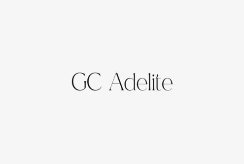 GC Adelite thin serif typeface on minimal light background
