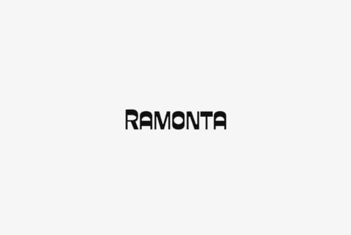 Ramonta typeface in bold black letters centered on light gray background
